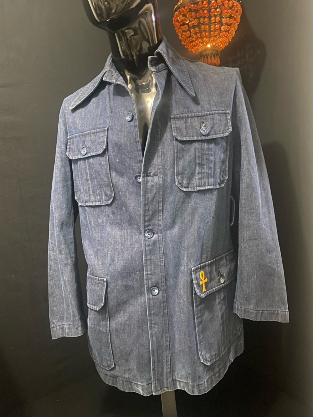 Men's Denim Field Jacket - Blue - Picture 4 of 9